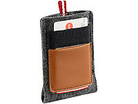 Xcase Hochwertige Filz-Tasche mit Außentasche für Smartphones bis 3.5"