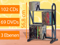Xcase CD-/DVD Multimedia-Regal "Bronx" für 102 CDs oder 69 DVDs