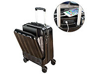 Businesstrolley Trolley  Koffer Handgepäck Hartschale 4 Rollen Notebookfach TSA 