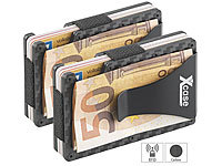 Xcase 2er-Set RFID-Kartenetuis, Carbon, für je 15 Chip-Karten, +Geldklammer; RFID-Kartenetuis RFID-Kartenetuis RFID-Kartenetuis 