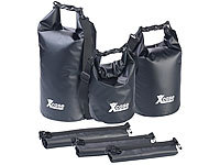 Xcase 3er-Set Wasserdichte Packsäcke aus LKW-Plane, 5/10/20 Liter, schwarz; Koffer-Organizer zum Hängen Koffer-Organizer zum Hängen Koffer-Organizer zum Hängen 