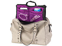 Xcase Handtaschen-Organizer mit 13 Fächern, 26 x 16 x 8 cm, waschbar, lila