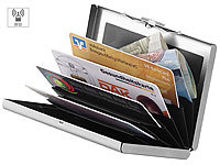 Xcase Flaches RFID-Kartenetui aus Edelstahl für 6 Chipkarten, silbern