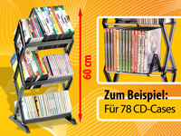 Xcase CD/DVD Rack Diamond 78 für 78 CDs oder 54 DVDs