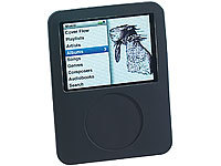Xcase Silikon-Hülle für iPod Nano III mit Kabel-Manager schwarz; Zubehöre für iPods 