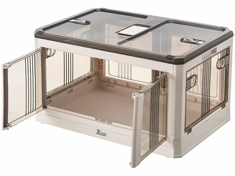 ; Faltbare Aufbewahrungsboxen mit Deckel, MDF-Ablage und seitlichen Klappen, transparent Faltbare Aufbewahrungsboxen mit Deckel, MDF-Ablage und seitlichen Klappen, transparent Faltbare Aufbewahrungsboxen mit Deckel, MDF-Ablage und seitlichen Klappen, transparent Faltbare Aufbewahrungsboxen mit Deckel, MDF-Ablage und seitlichen Klappen, transparent 