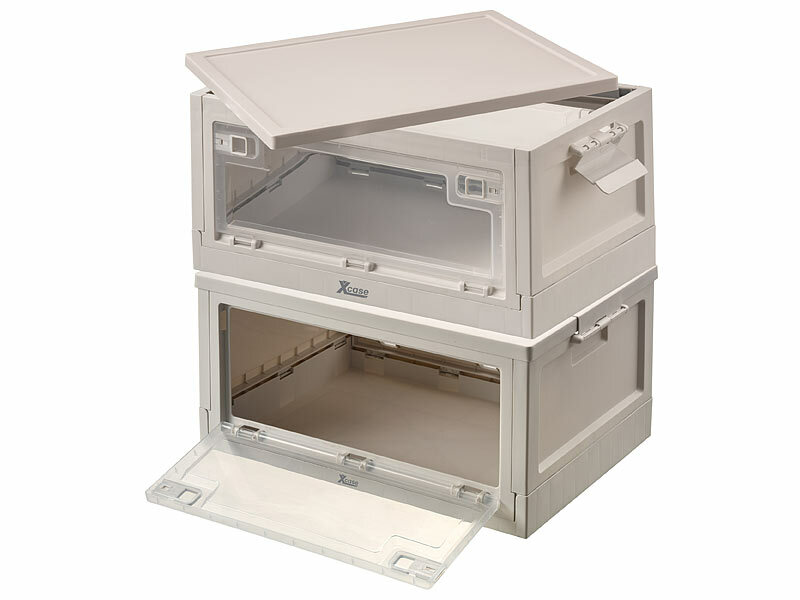 ; Faltbare Aufbewahrungsboxen mit Deckel, MDF-Ablage und seitlichen Klappen, transparent Faltbare Aufbewahrungsboxen mit Deckel, MDF-Ablage und seitlichen Klappen, transparent Faltbare Aufbewahrungsboxen mit Deckel, MDF-Ablage und seitlichen Klappen, transparent 