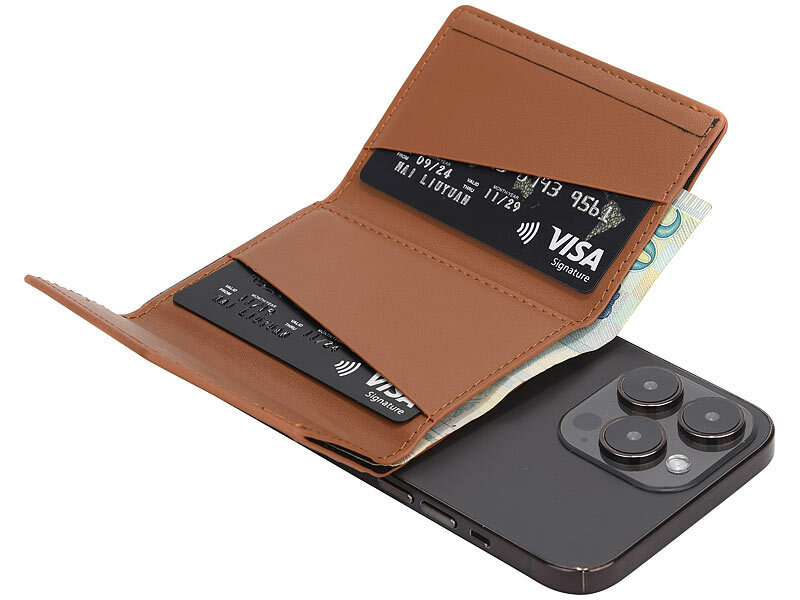 ; RFID-Kartenetuis, Kartenhalter Wallets mit Magsafe, braun, für bis zu 3 Karten kompatibel RFID-Kartenetuis, Kartenhalter Wallets mit Magsafe, braun, für bis zu 3 Karten kompatibel RFID-Kartenetuis, Kartenhalter Wallets mit Magsafe, braun, für bis zu 3 Karten kompatibel 