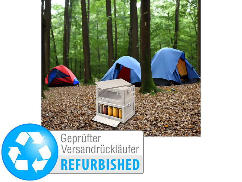 ; Faltbare Aufbewahrungsboxen mit Deckel, MDF-Ablage und seitlichen Klappen, transparent 