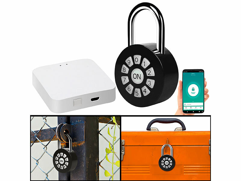; Mini-Schlüssel-Safe mit Bluetooth und App, Vorhängeschlösser mit Zahlencode und App 